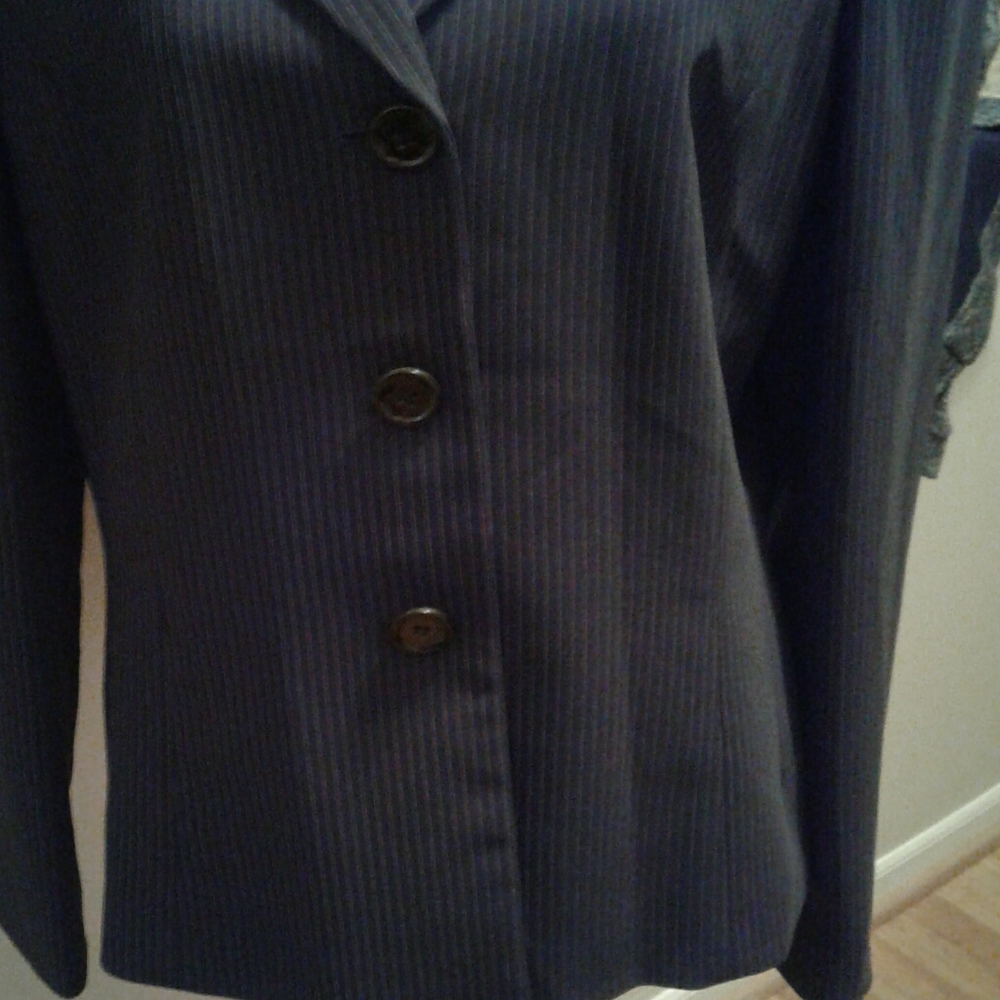 NWT TAHARI ARTHUR S LEVINE Pinstriped Lined Long-Sleeve Button-Up Blazer Jacket - Picture 3 of 5
